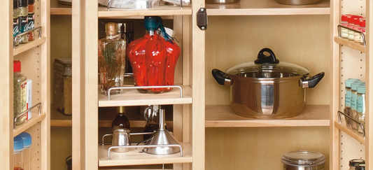 Maximize Kitchen Efficiency: Wood Swing-Out Pantry & Tall Filler Pullout Organizers