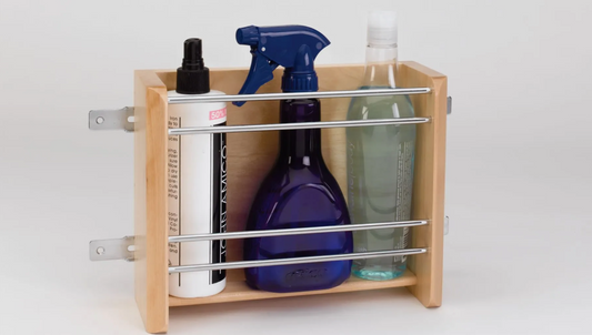 Maximize Cabinet Door Space with Door-Mount Foil Rack & Storage Tray