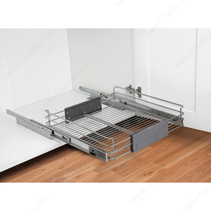 Sliding Adjustable Chrome Wire Storage Basket