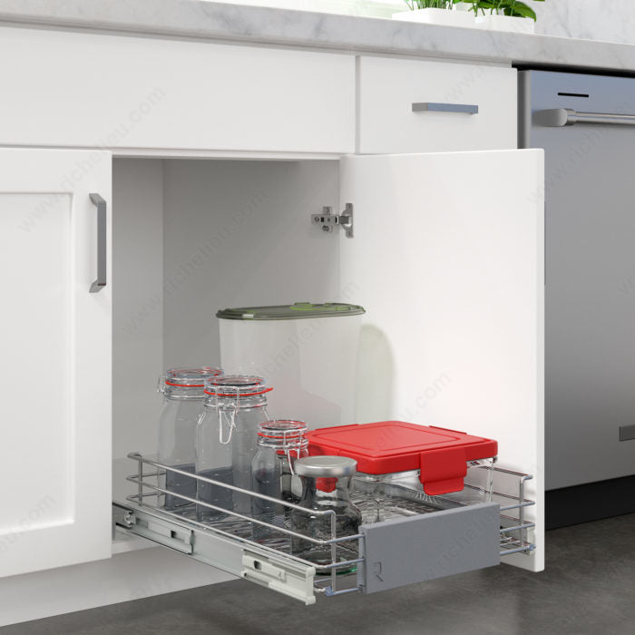 Sliding Adjustable Chrome Wire Storage Basket