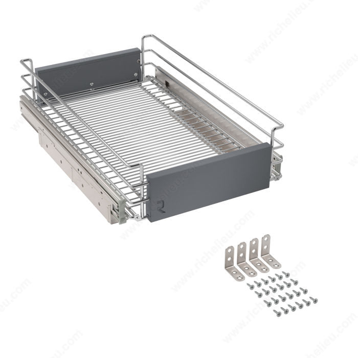 Sliding Adjustable Chrome Wire Storage Basket