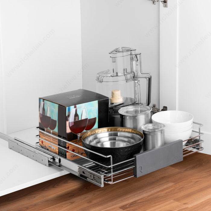 Sliding Adjustable Chrome Wire Storage Basket
