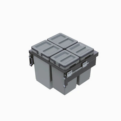 Garbage Bins System - Width 22-1/2 Inches with Plastic Lids