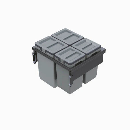 Garbage Bins System - Width 22-1/2 Inches with Plastic Lids
