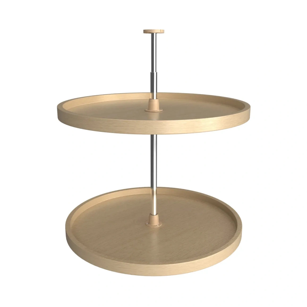 (2) Shelf Banded Wood Full Circle Lazy Susan