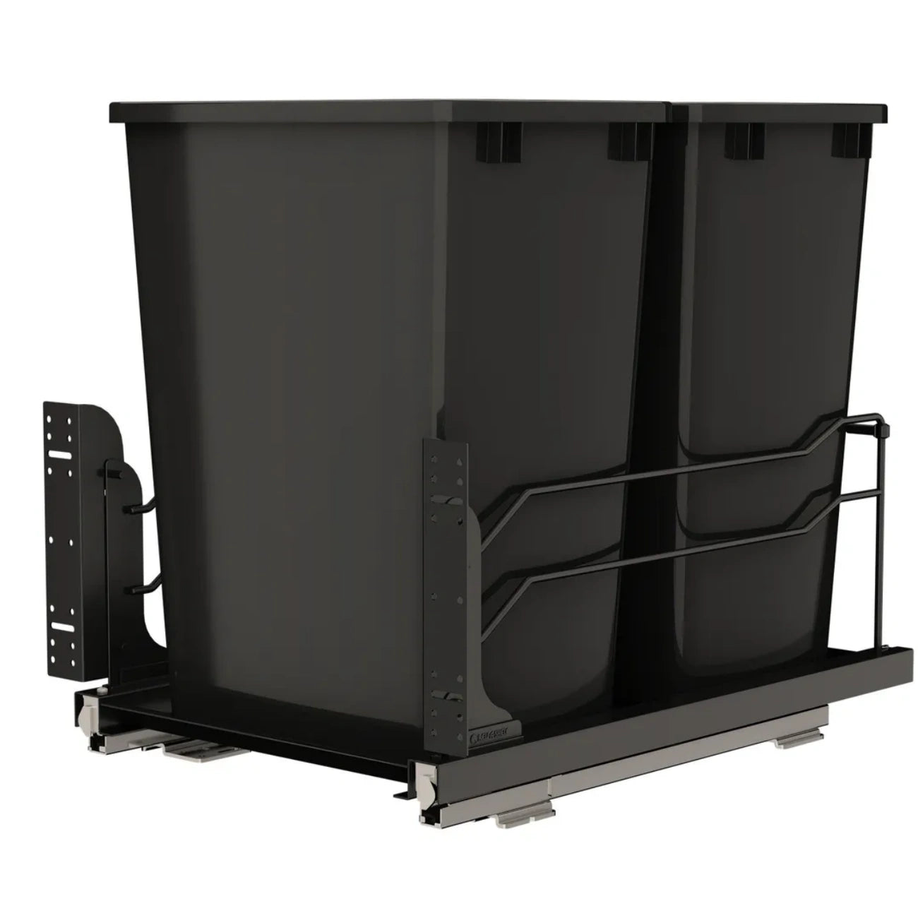 Steel Bottom Mount Pullout Waste Container w/ Soft-Close