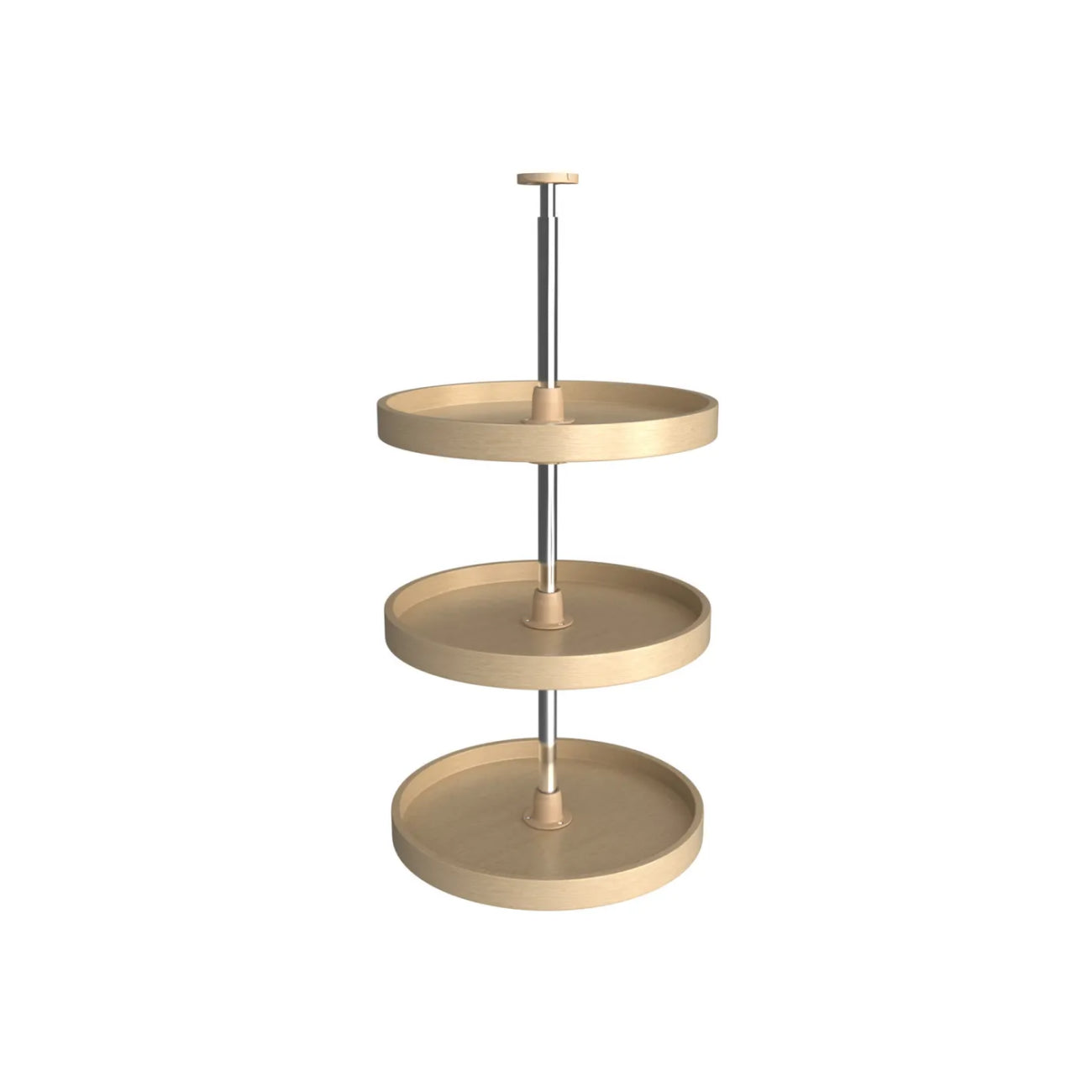 Lazy Susan – RAS, Full Circle, Banded Wood, 3-Shelf Organizer for Wall & Upper Cabinets