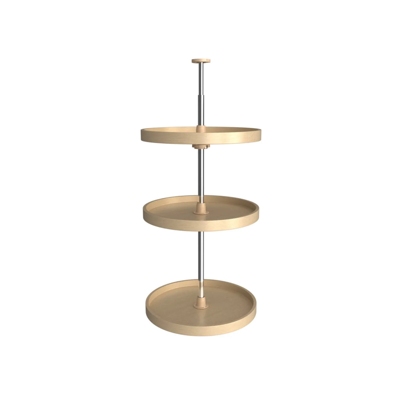 Lazy Susan – RAS, Full Circle, Banded Wood, 3-Shelf Organizer for Wall & Upper Cabinets