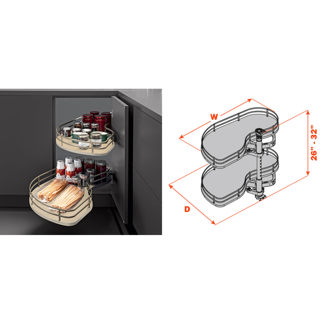 Kitchen Cabinet Organizer·Pull-Out Fly Moon for Blind Corner Salice