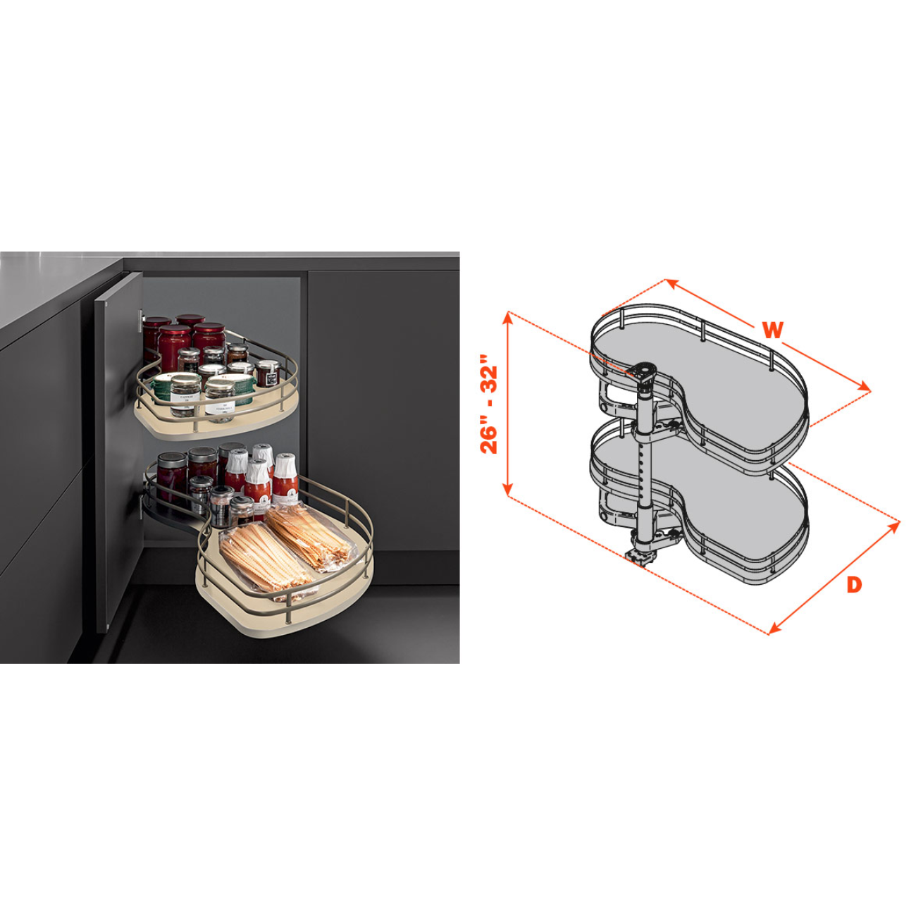 Kitchen Cabinet Organizer·Pull-Out Fly Moon for Blind Corner Salice