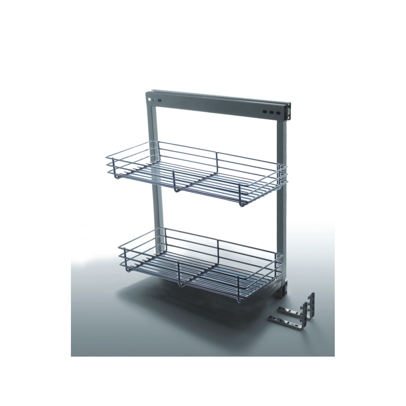 M-Series Wire Side Mount Pullout, 300mm, Right Handed, Soft-Close, Chrome