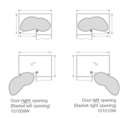 Soft-closing Swing Trays - Kidney Shape