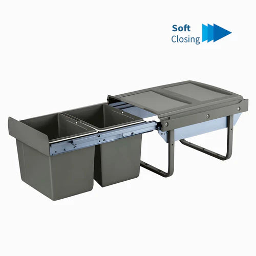 Under Sink Garbage Bin System - Soft Closing