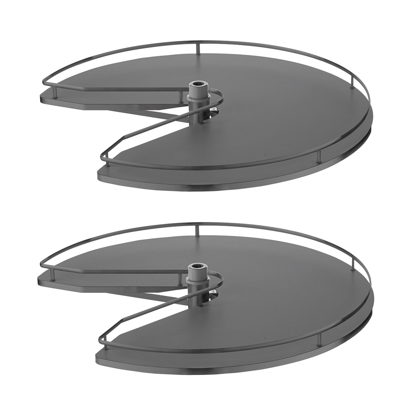 Vibo Galaxy Kidney Shape Lazy Susan, 28 in, Maple / Champagne