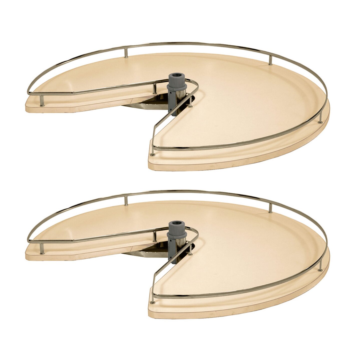 Vibo Galaxy Kidney Shape Lazy Susan, 28 in, Maple / Champagne