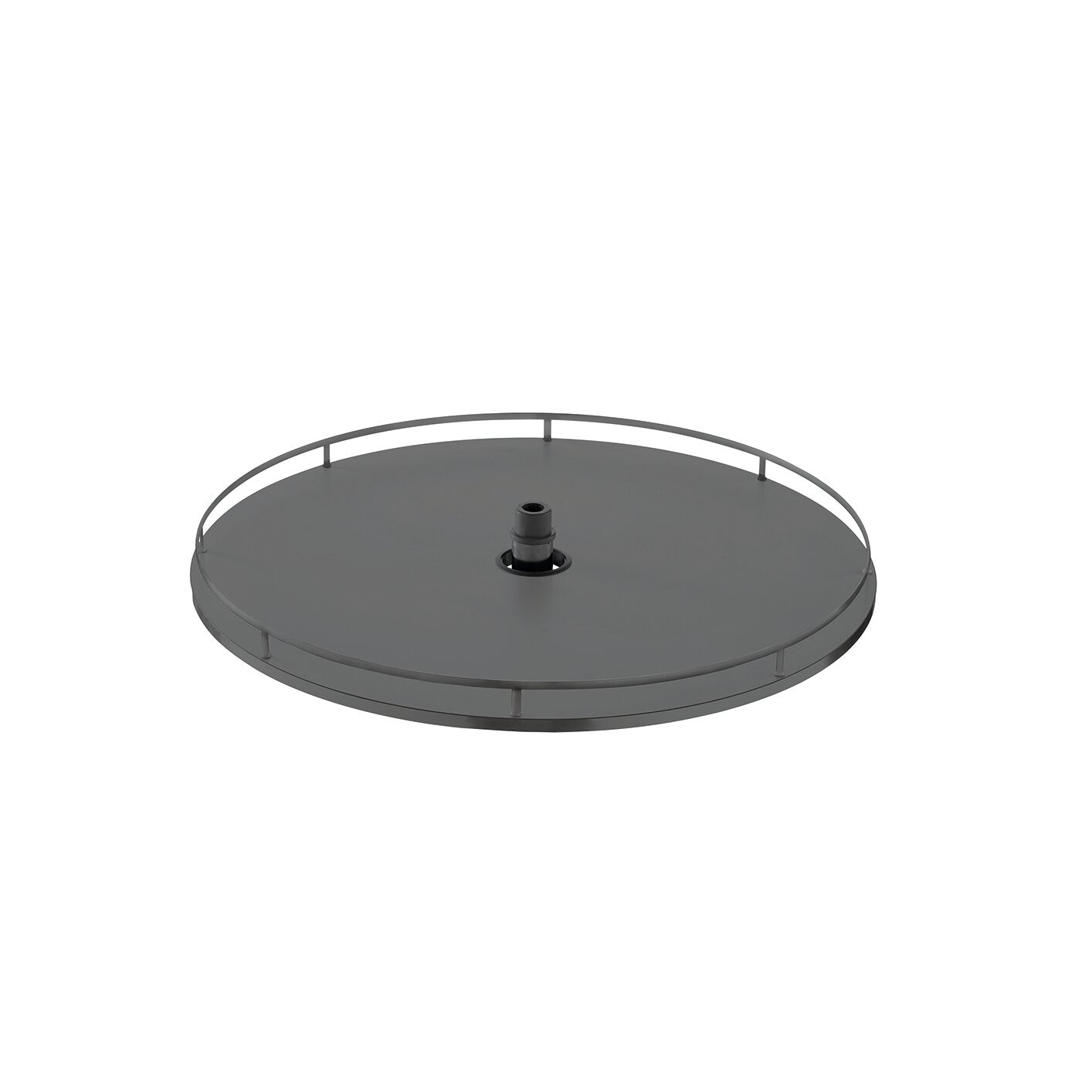 Vibo Galaxy Full Round Shaped Lazy Susan, 28 in, White / Chrome