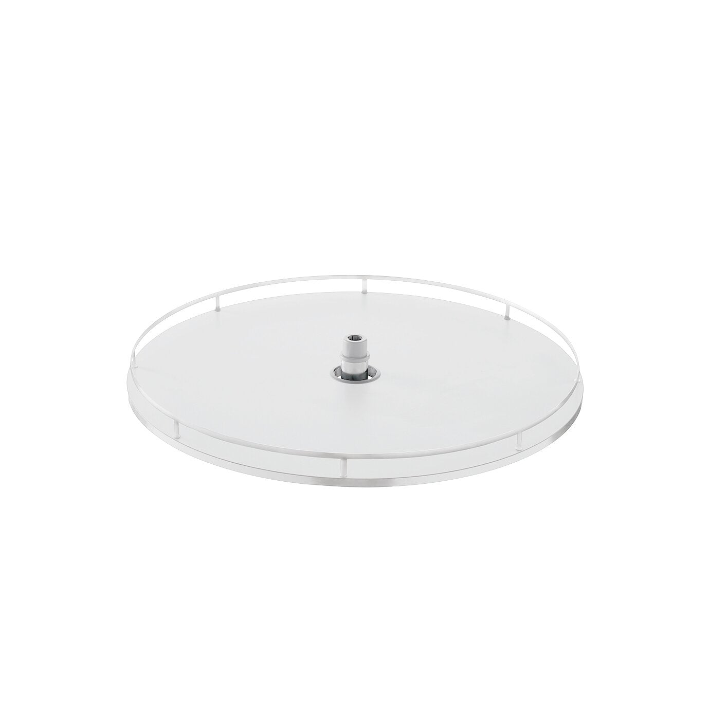 Vibo Galaxy Full Round Shaped Lazy Susan, 28 in, White / Chrome
