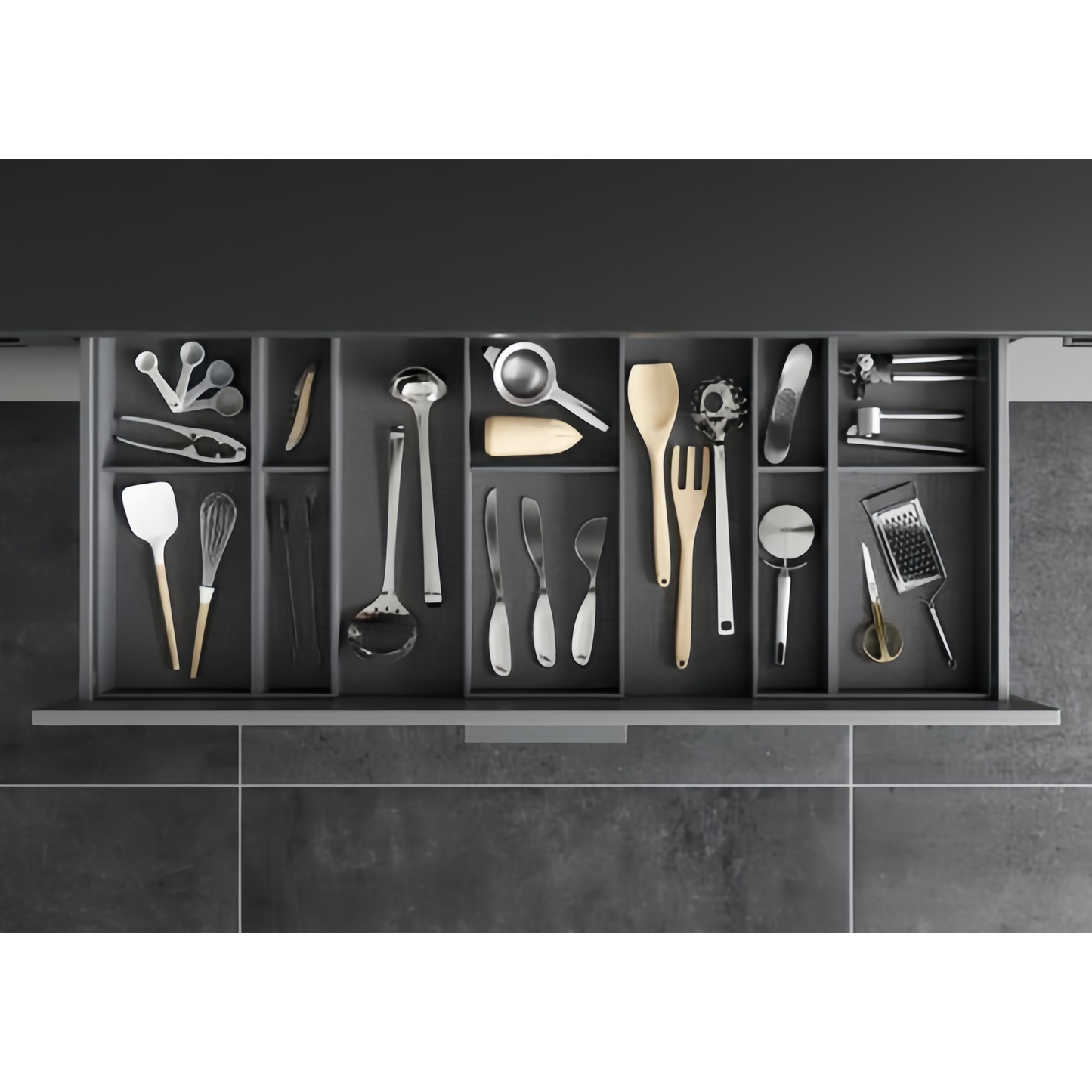 Tight Grid Drawer Utensil Insert Kits AMBIA-Line Orion Grey