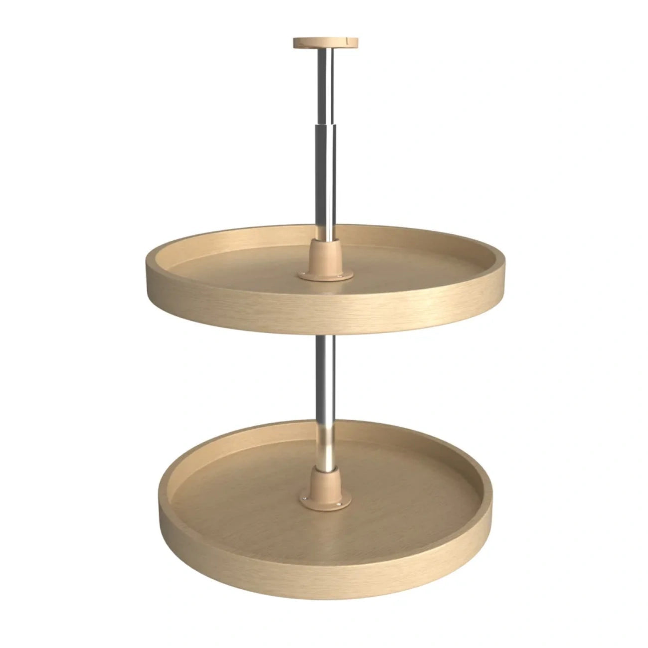 Lazy Susan – Full Circle, Banded Wood, 2-Shelf Organizer for Wall & Upper Cabinets