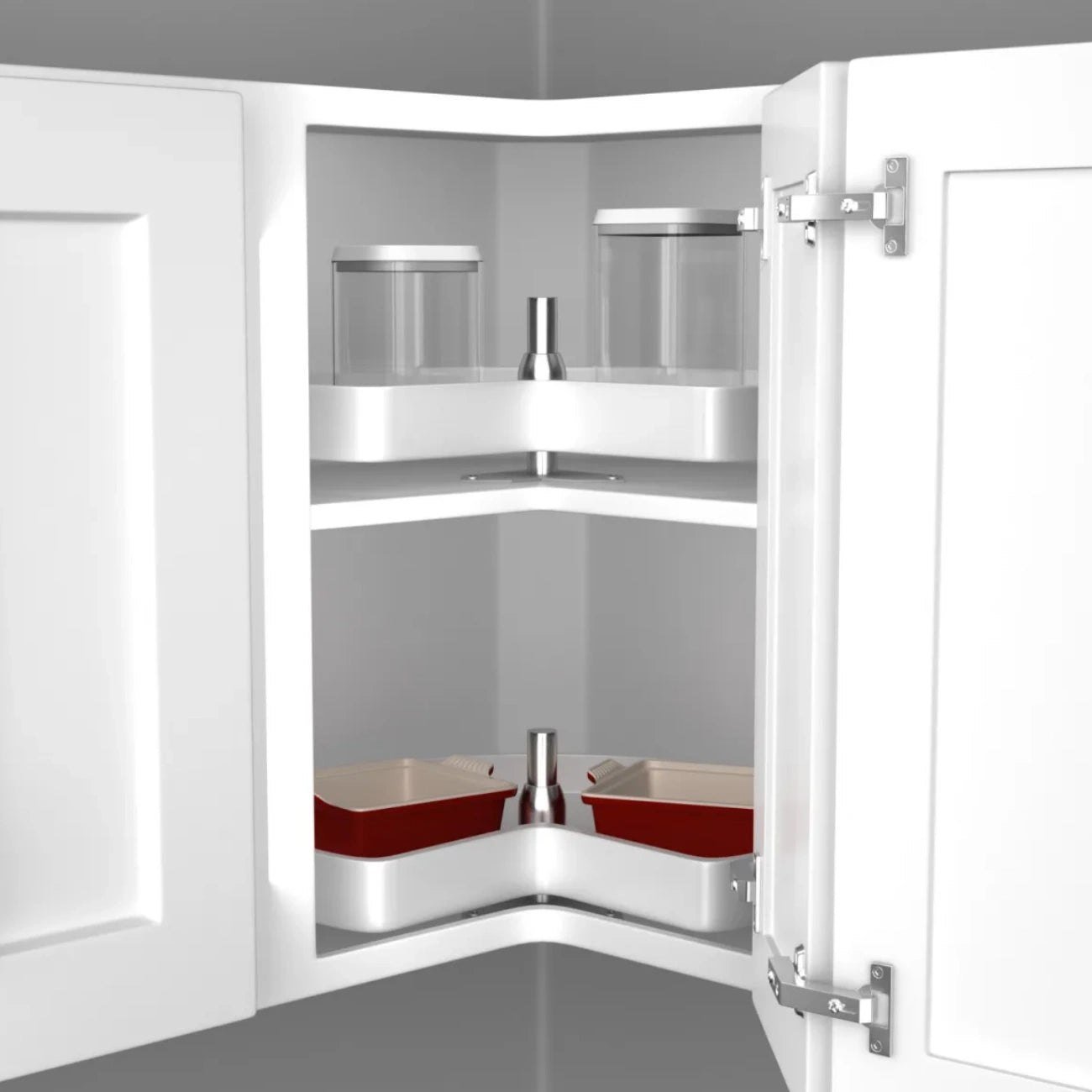 Lazy Susan – RAS, Kidney-Shaped, Polymer, Bottom Mount Organizer for Wall & Upper Cabinets