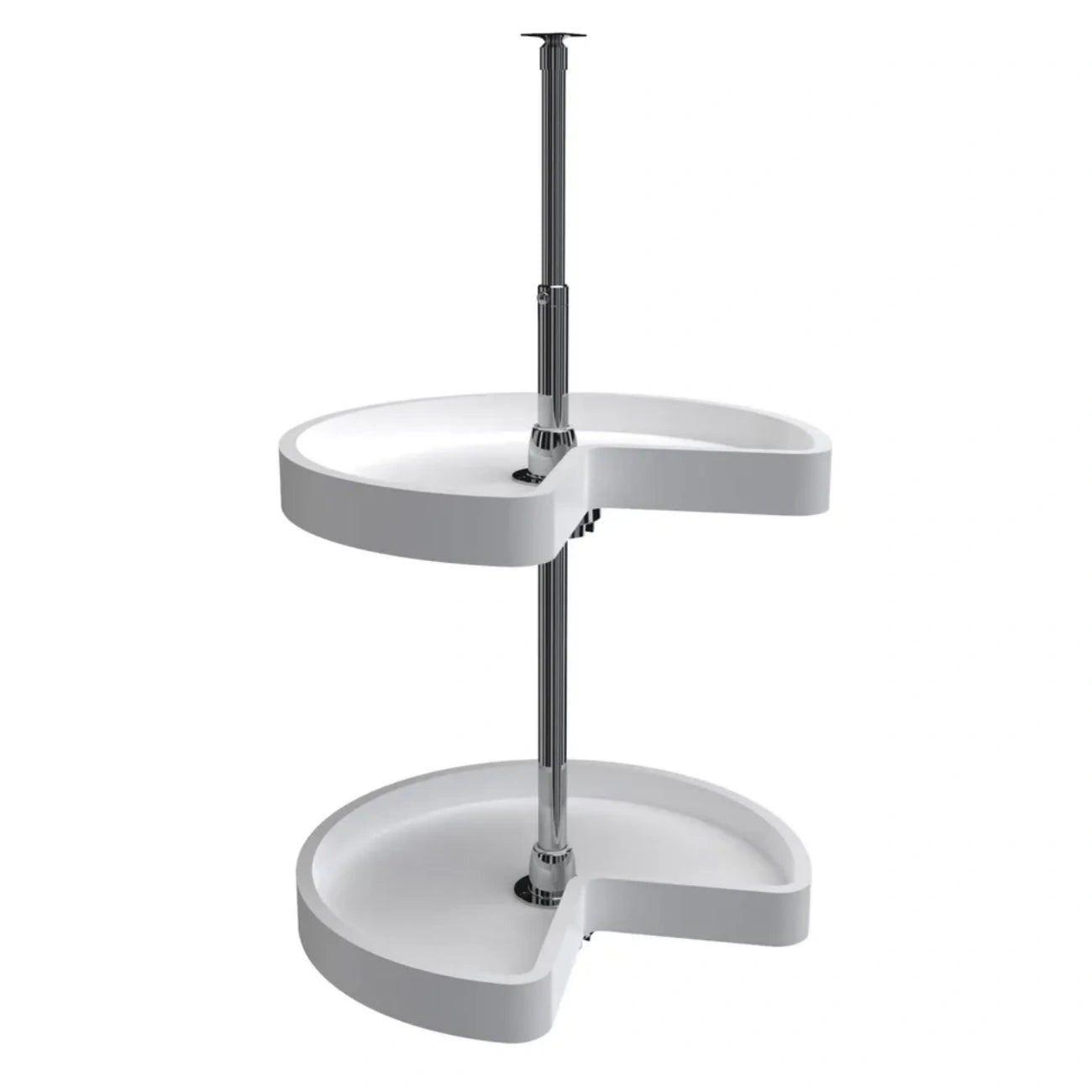 Lazy Susan – RAS, Kidney-Shaped, Polymer, 2-Shelf Organizer for Wall & Upper Cabinets
