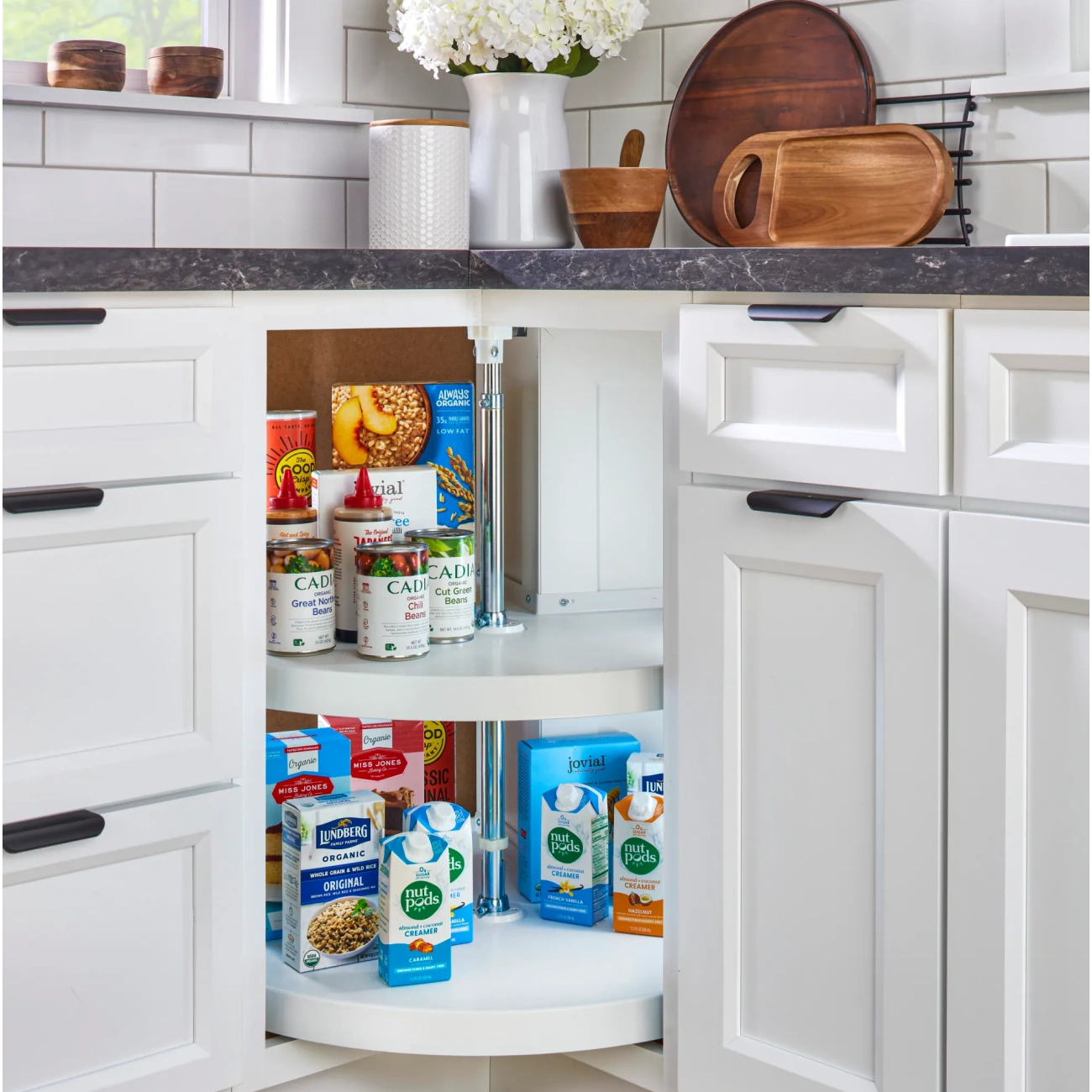 Lazy Susan – RAS, Pie Cut, Polymer, 2-Shelf Organizer for Base & Lower Cabinets