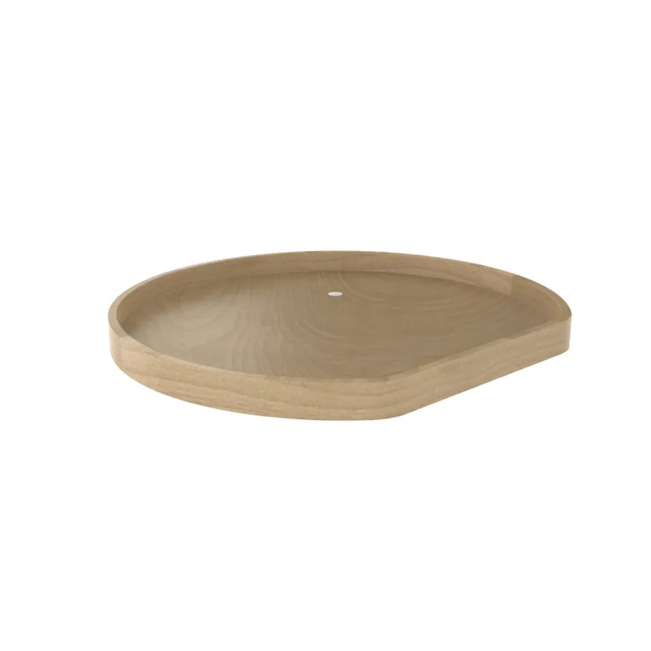 Lazy Susan – D-Shaped, Banded Wood, Single Shelf Organizer for Base & Lower Cabinets