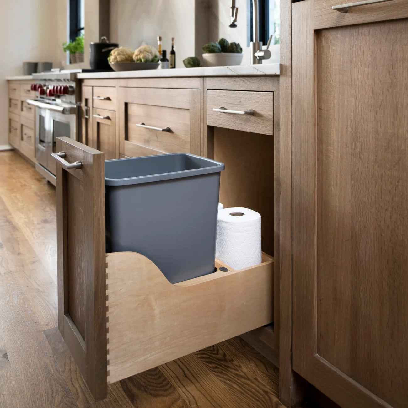 Wood Bottom Mount Waste Container