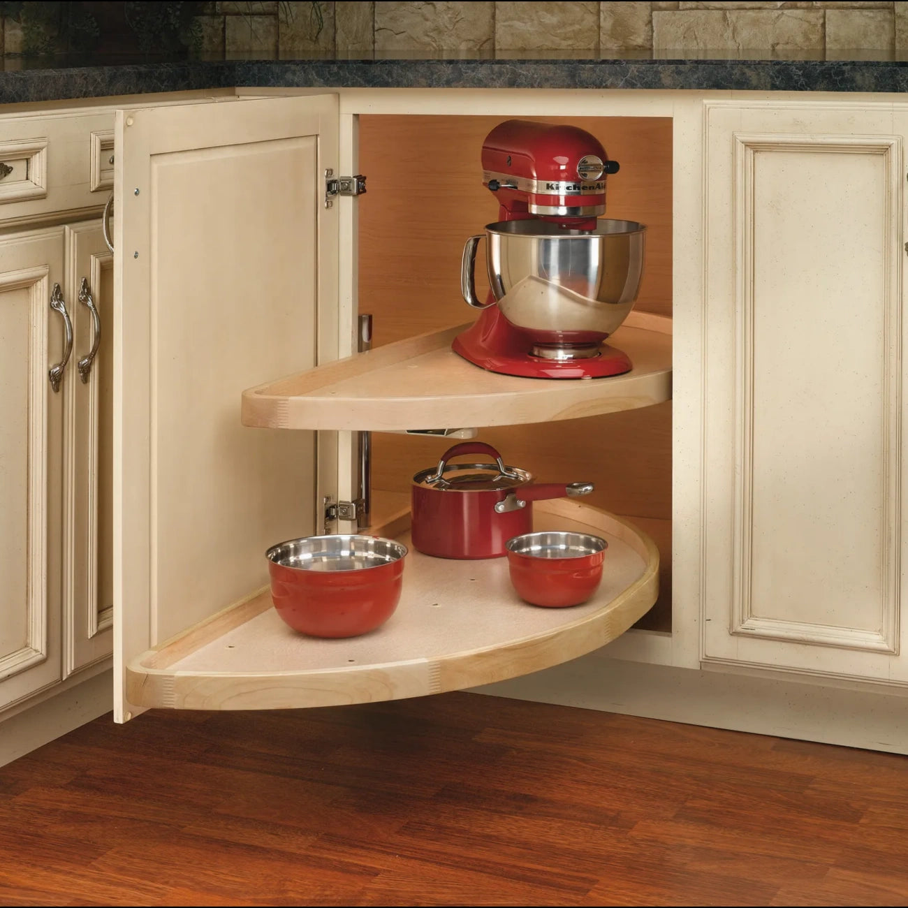 Wood Classic Half Moon Organizer for Blind Corner Cabinets