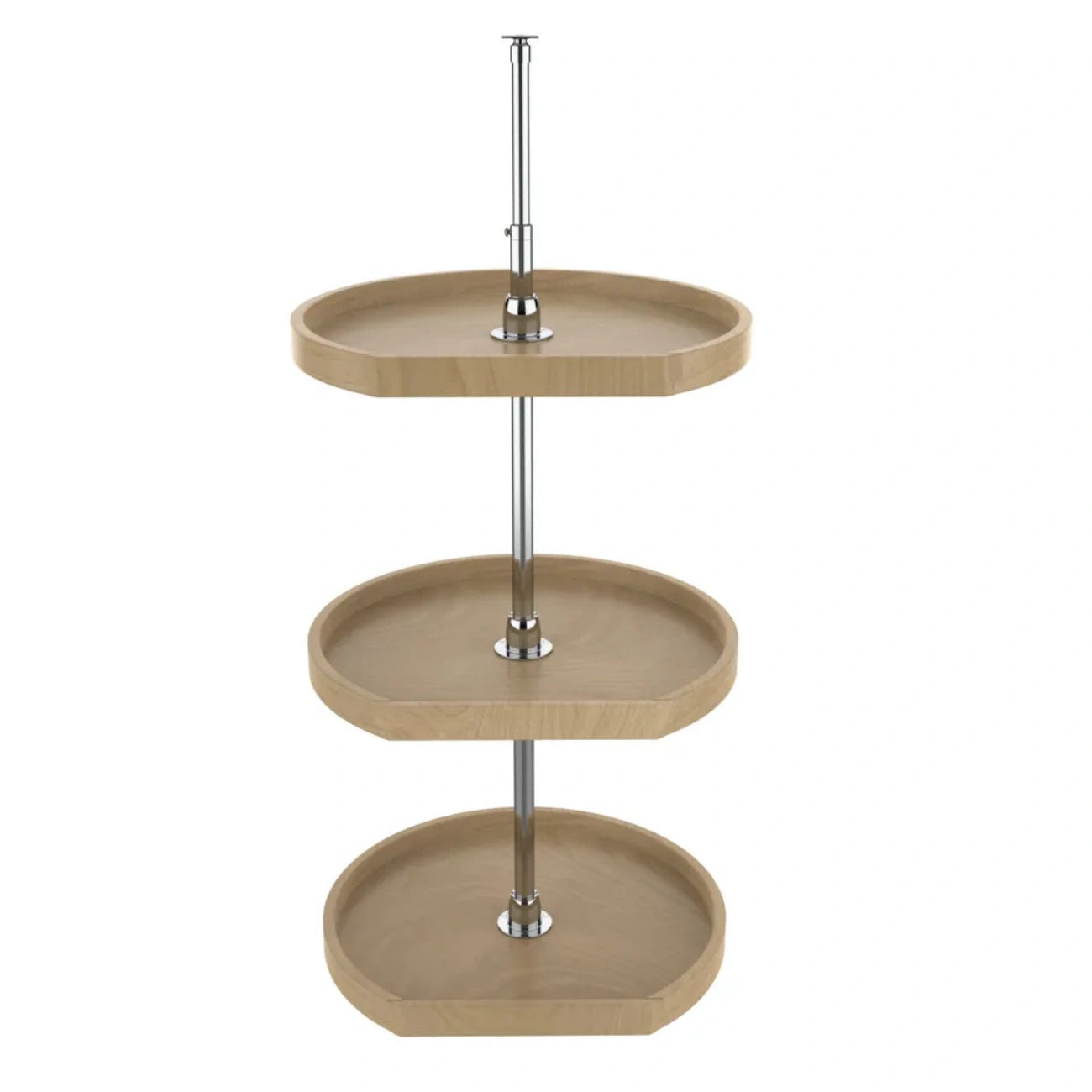 (3) Shelf Wood Classic D-Shape Wall Lazy Susan