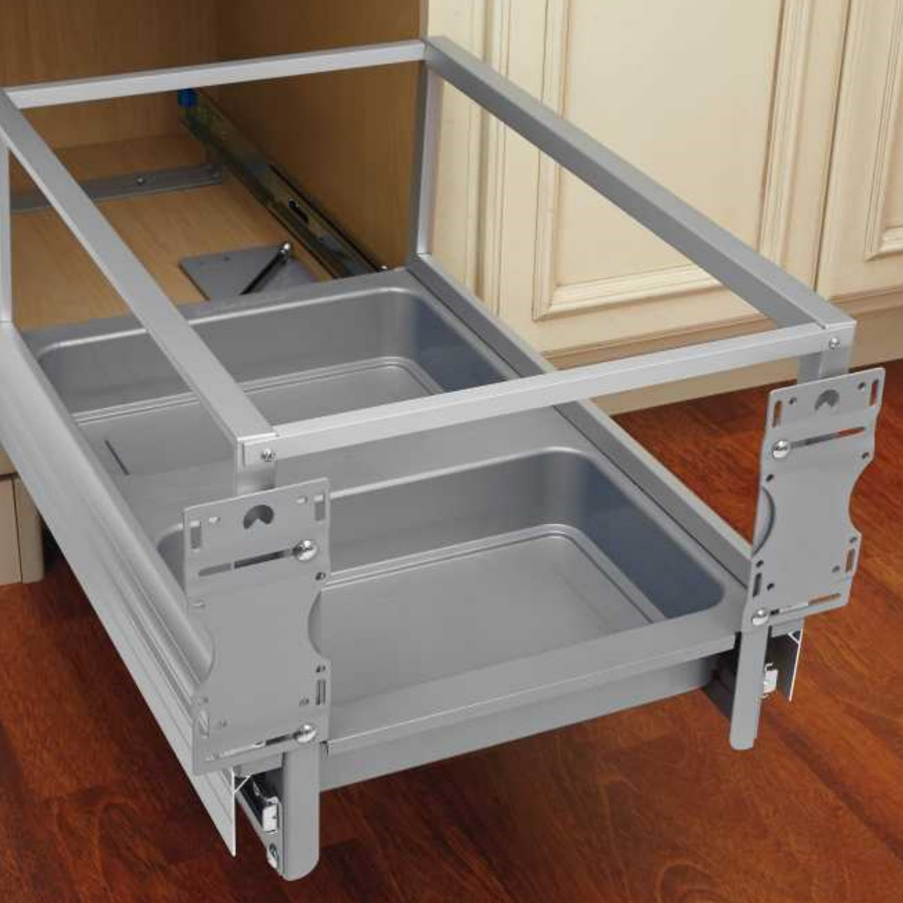Aluminum Bottom Mount Waste Container w/Rev-A-Motion