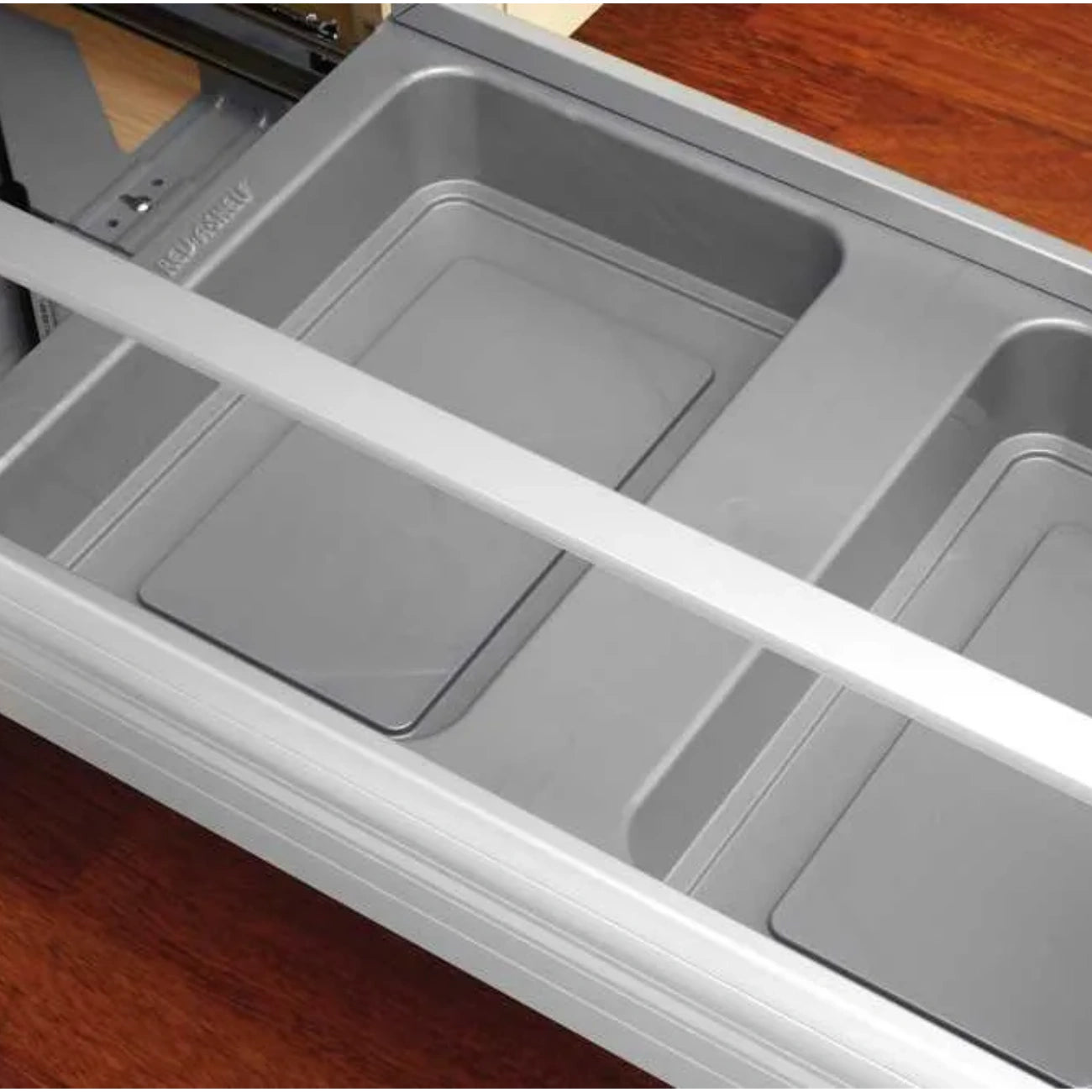 Aluminum Bottom Mount Waste Container w/Rev-A-Motion