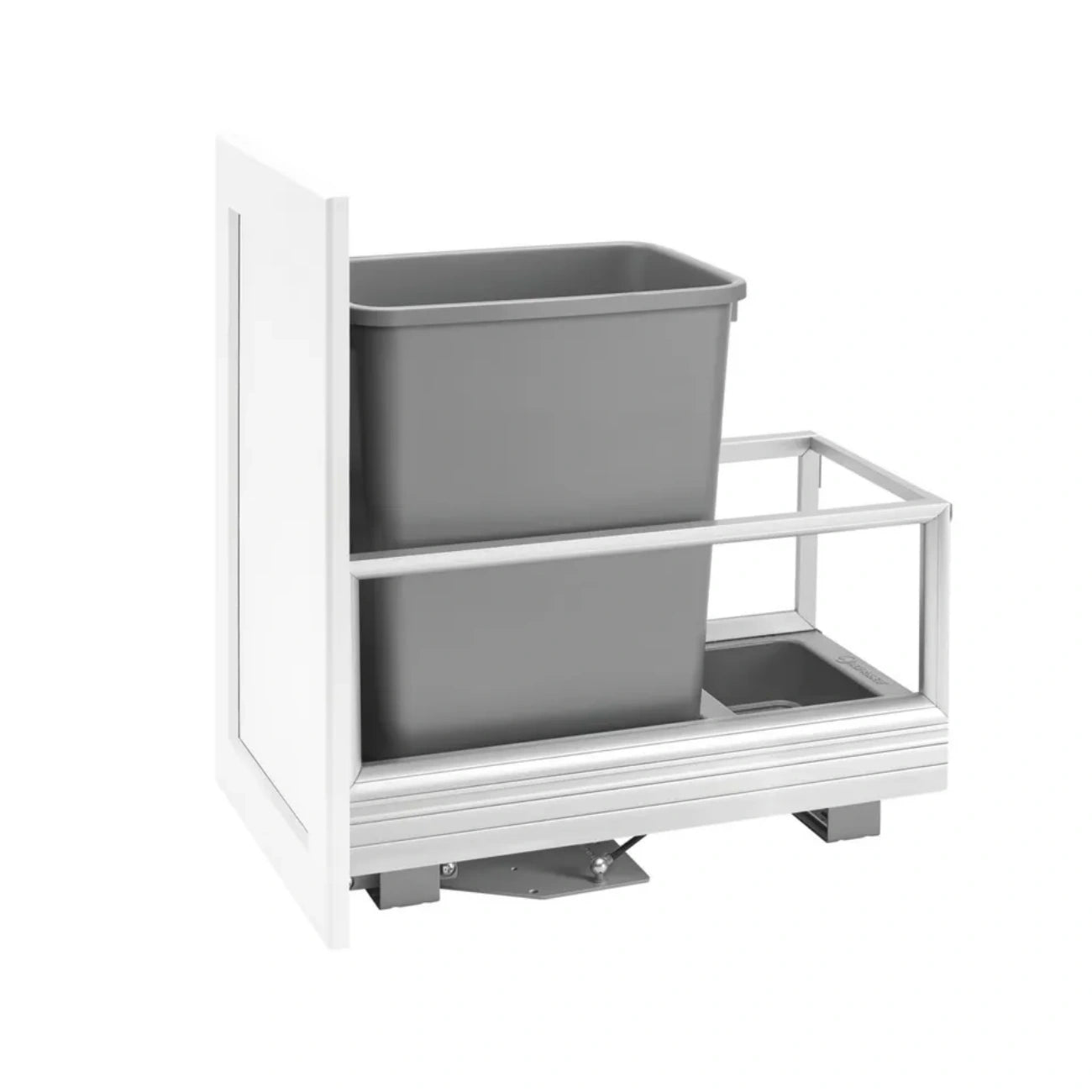 Aluminum Bottom Mount Waste Container w/Rev-A-Motion