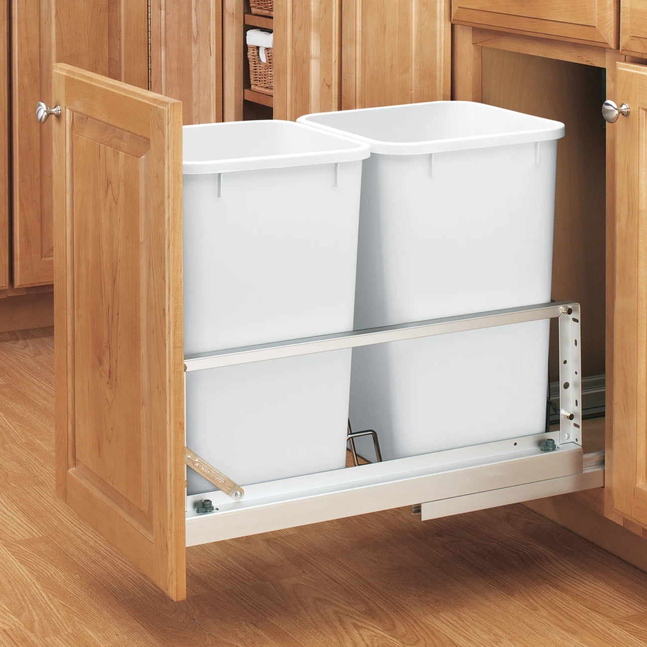 Aluminum Pullout Waste Container w/ Soft-Close