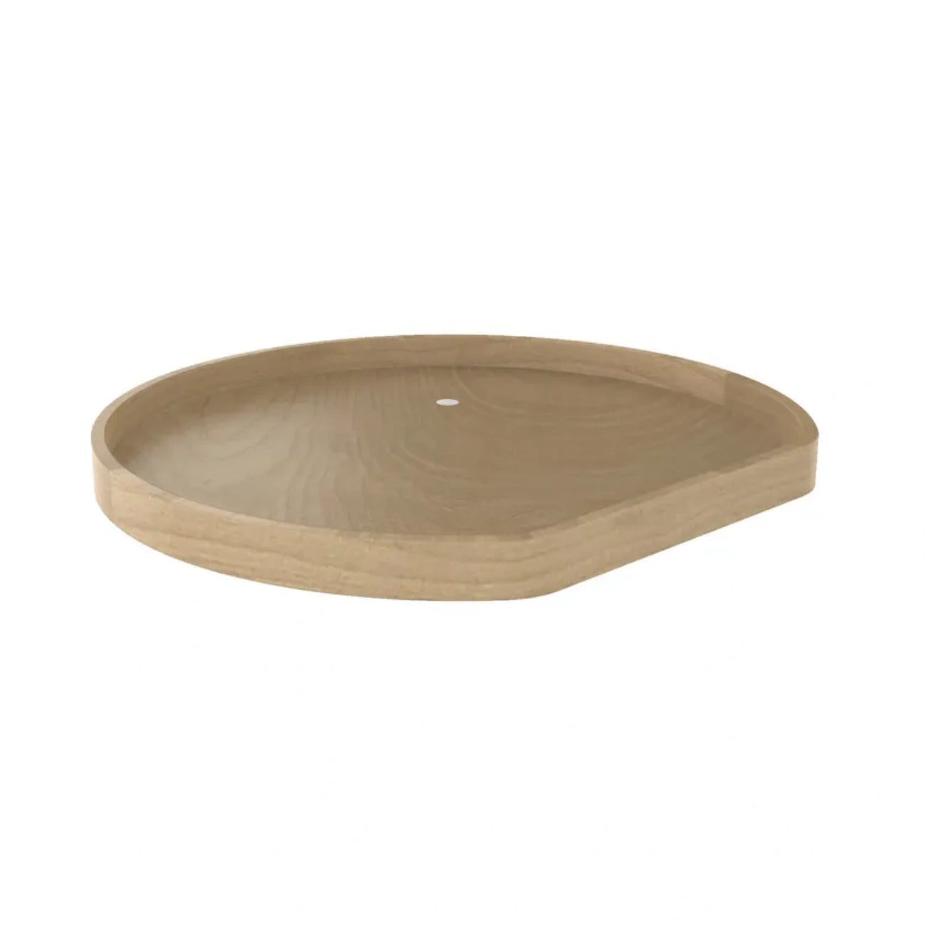 Banded Wood D-Shaped Lazy Susan