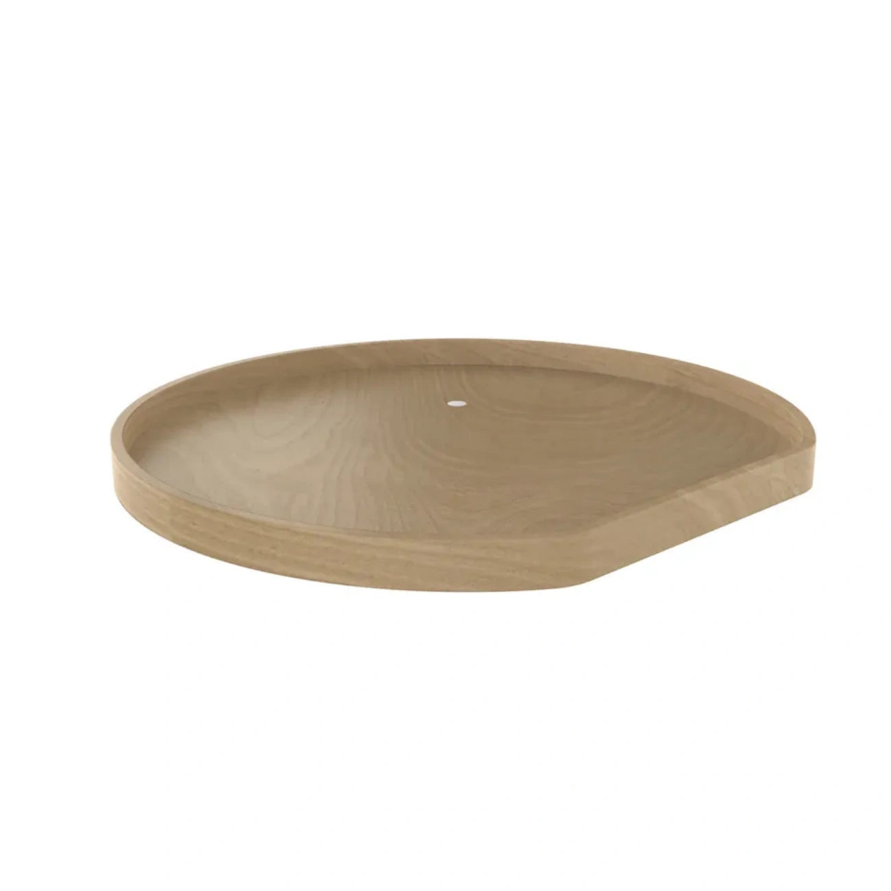 Banded Wood D-Shaped Lazy Susan