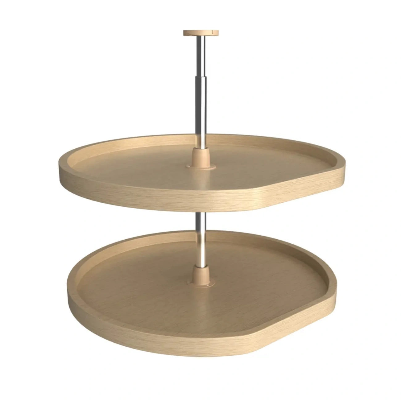 Banded Wood D-Shaped Lazy Susan