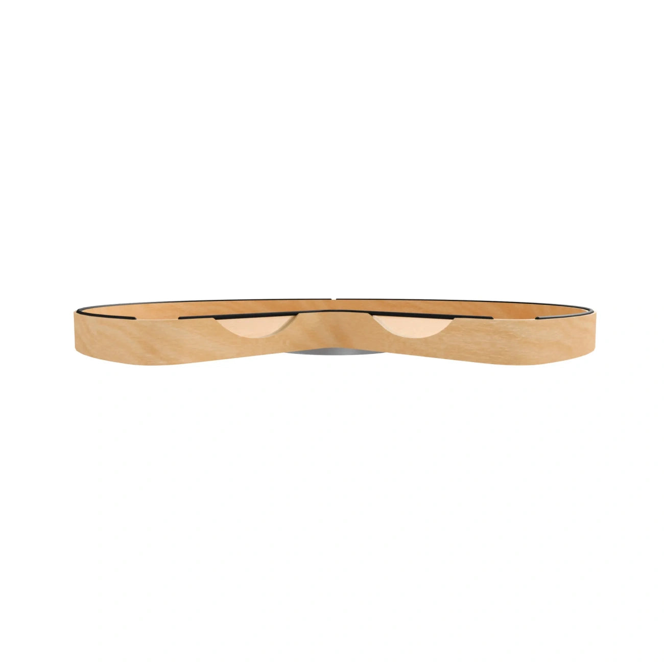 Lazy Susan – Banded Wood, Kidney-Shaped Organizer with Swivel Bearing and Matte Black Accents for Corner Base & Lower Cabinets
