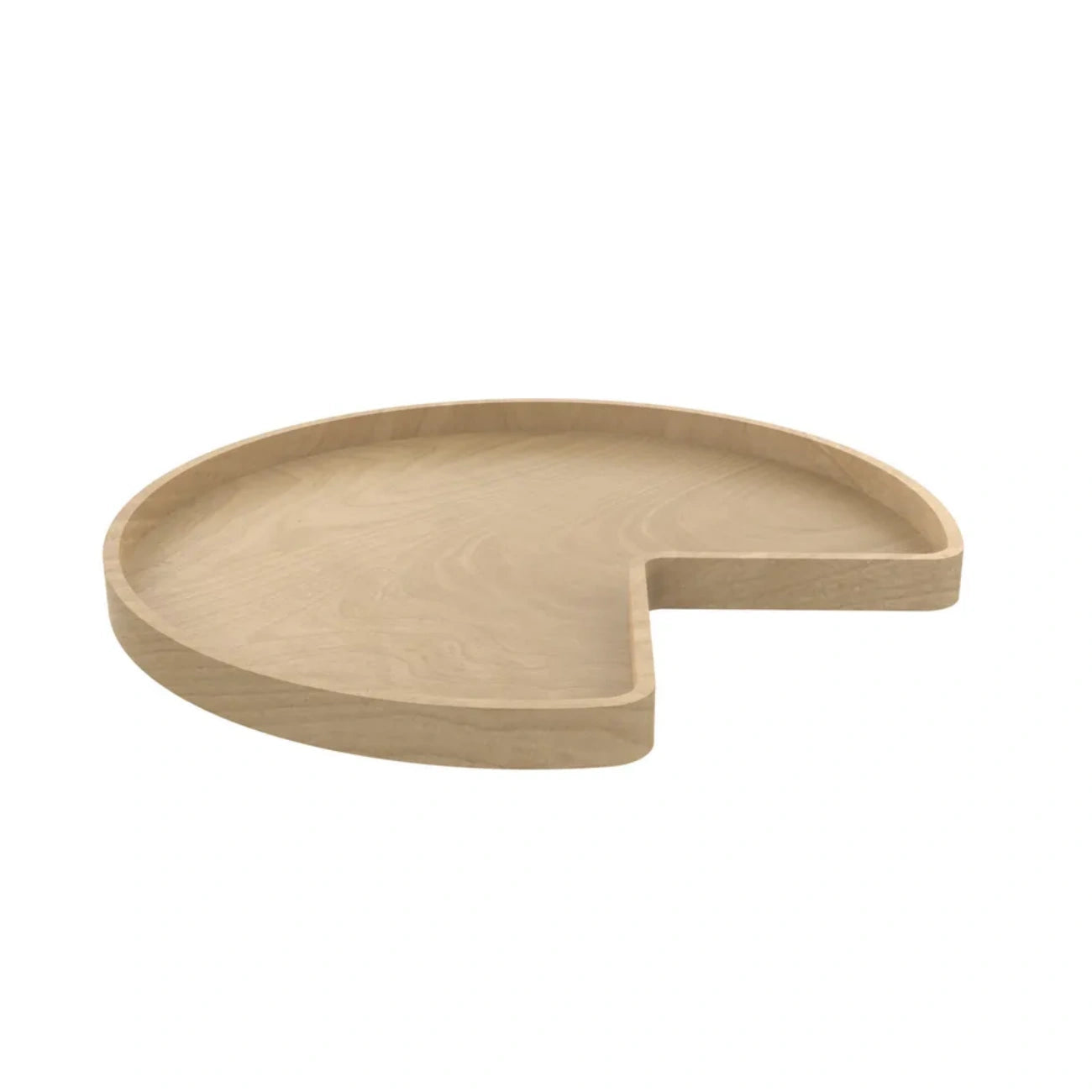 Lazy Susan – Kidney-Shaped, Banded Wood Organizer for Base & Lower Cabinets