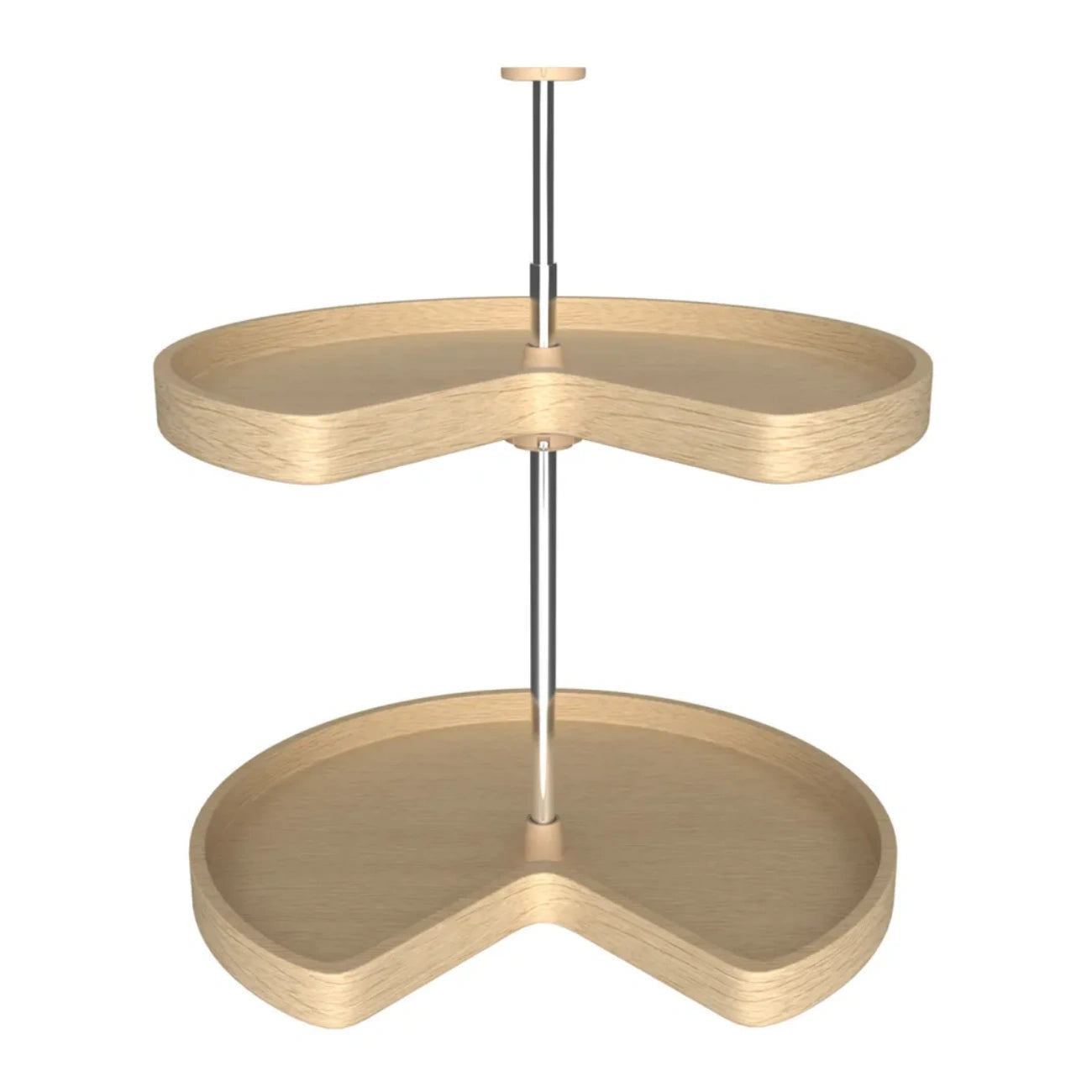 Lazy Susan – Kidney-Shaped, Banded Wood Organizer for Base & Lower Cabinets