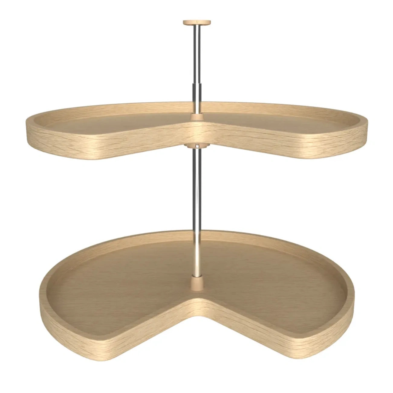 Lazy Susan – Kidney-Shaped, Banded Wood Organizer for Base & Lower Cabinets