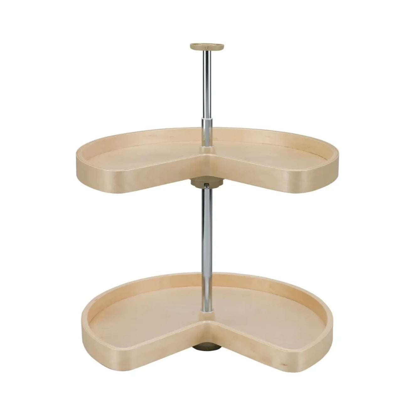 Lazy Susan – Kidney-Shaped, Banded Wood Organizer for Base & Lower Cabinets