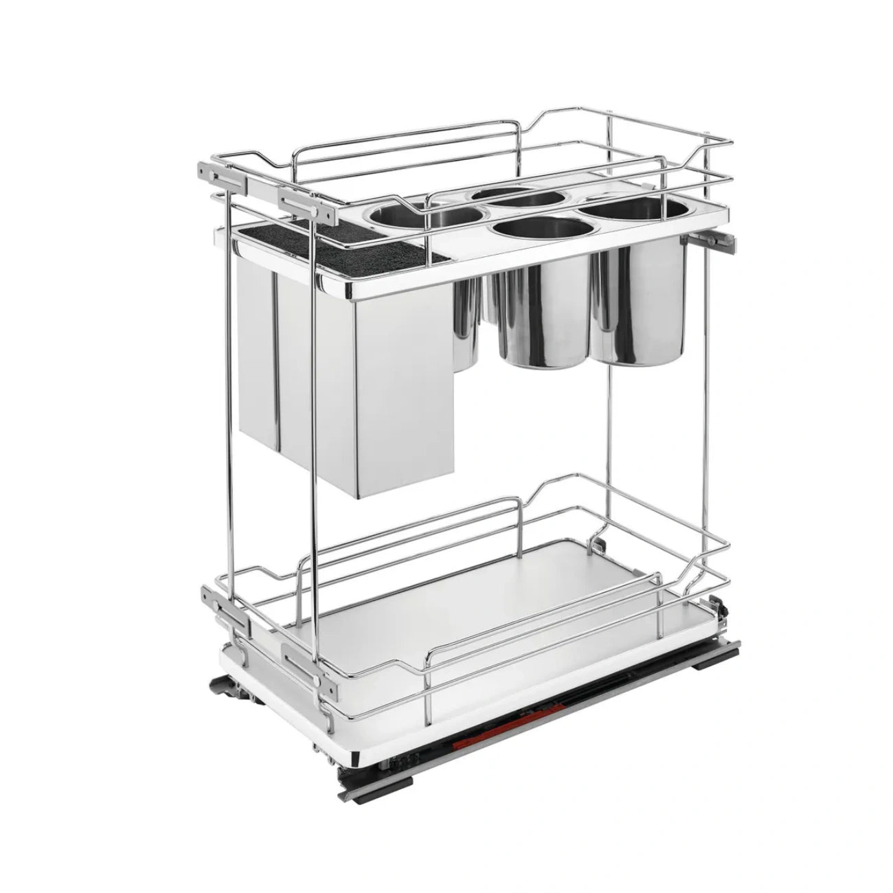 Contemporary Base Cabinet Pullout w/ Knife Block and Utensil Bin