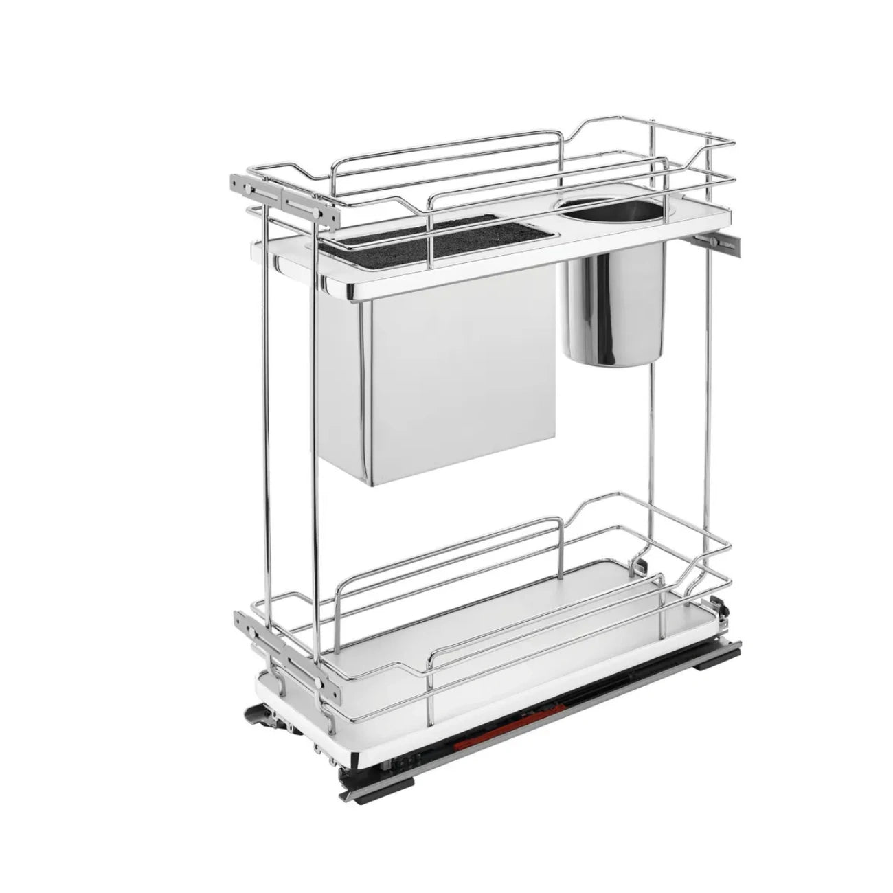 Contemporary Base Cabinet Pullout w/ Knife Block and Utensil Bin