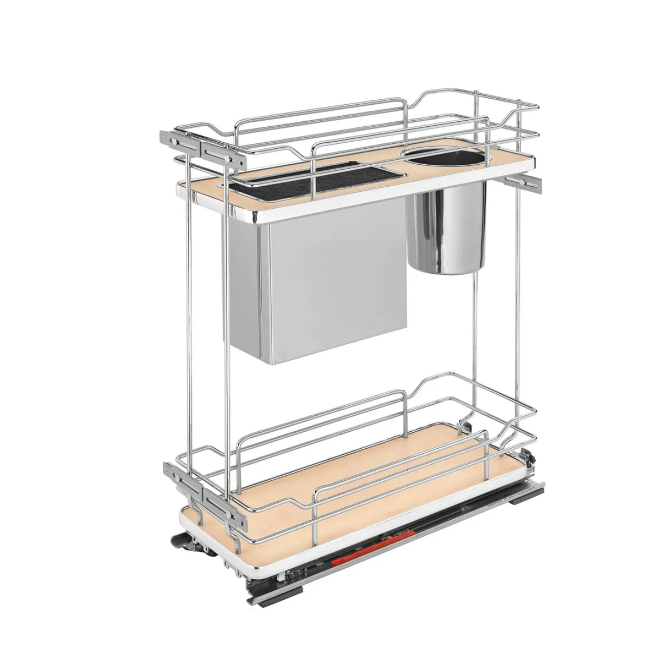 Contemporary Base Cabinet Pullout w/ Knife Block and Utensil Bin