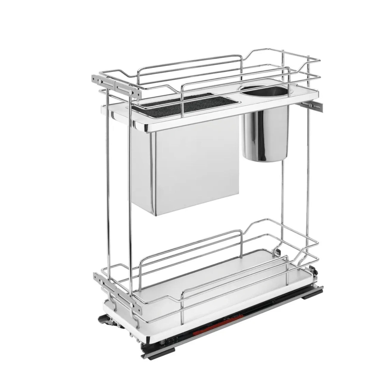 Contemporary Base Cabinet Pullout w/ Knife Block and Utensil Bin