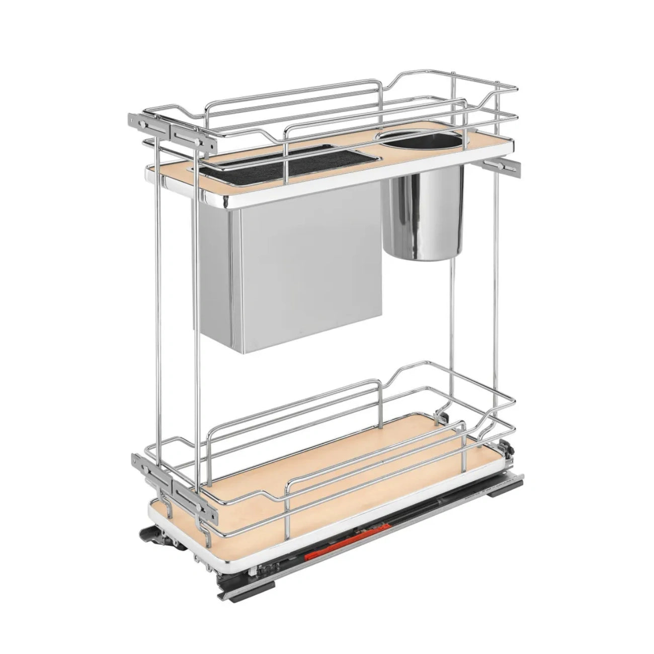 Contemporary Base Cabinet Pullout w/ Knife Block and Utensil Bin