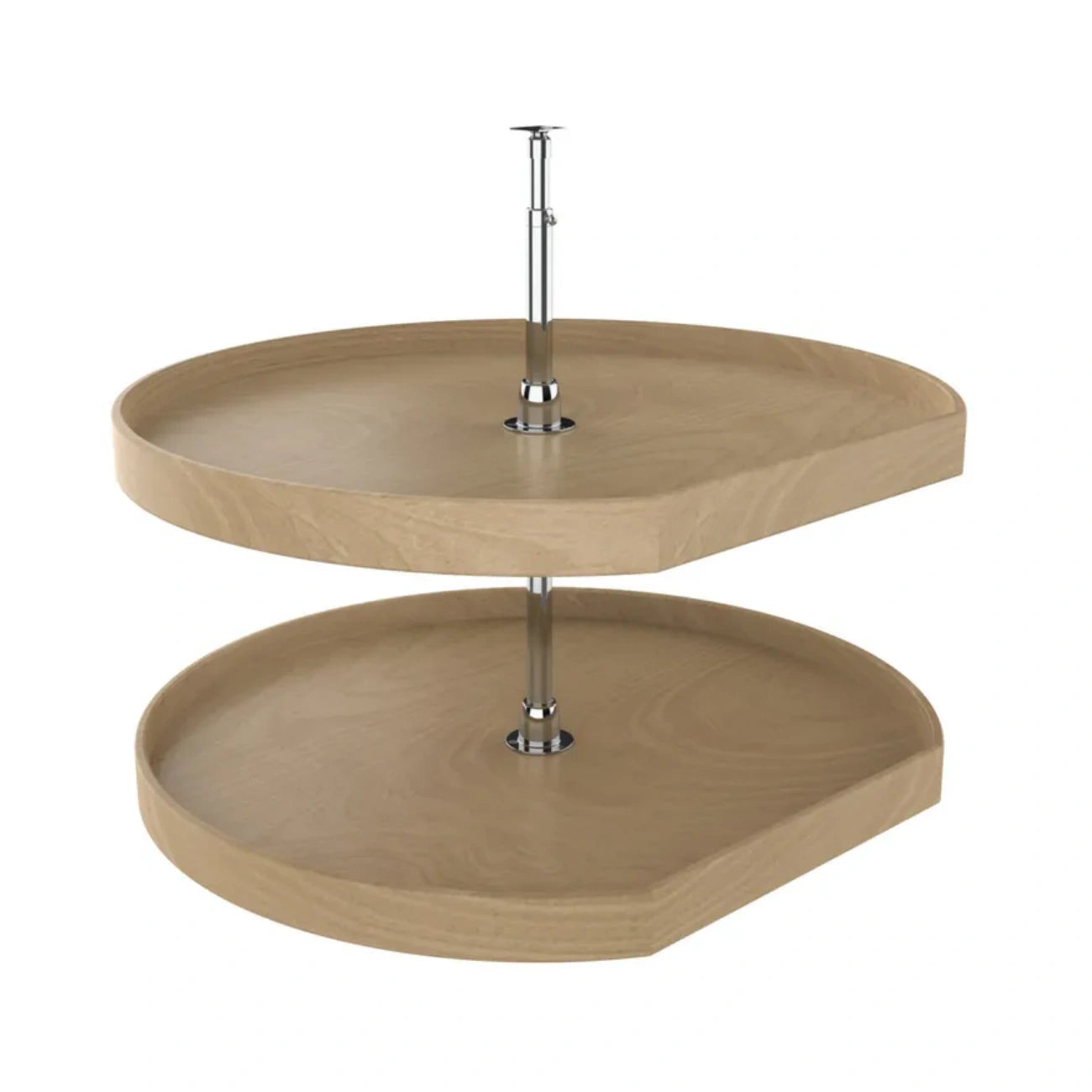 Lazy Susan – D-Shape, Natural Wood Organizer for Base & Lower Cabinets