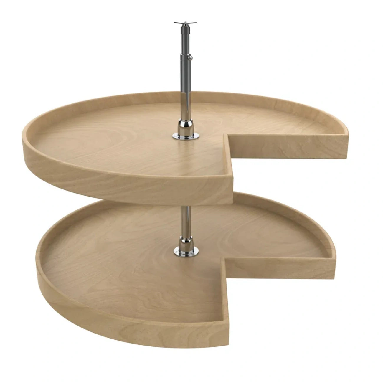 Lazy Susan – Kidney-Shaped, Natural Wood Organizer for Base & Lower Cabinets