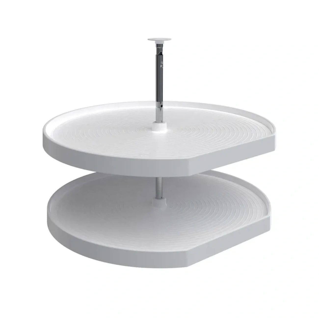 Lazy Susan – D-Shape, Polymer, 2-Shelf Organizer for Base & Lower Cabinets
